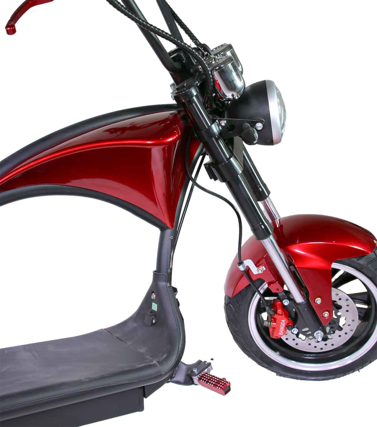 Motorrad Chopper RE10CP4 Elektro-Chopper Burgundy Rot 45km/h 60V25Ah Alufelgen 3kW