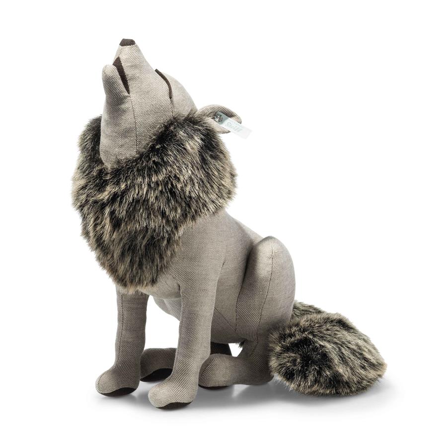 Steiff 025020 Best of Selection Heulender Wolf Leinen 38cm Hochwertiger Sammlerartikel für Erwachsene Sammler - Kein Spielzeug