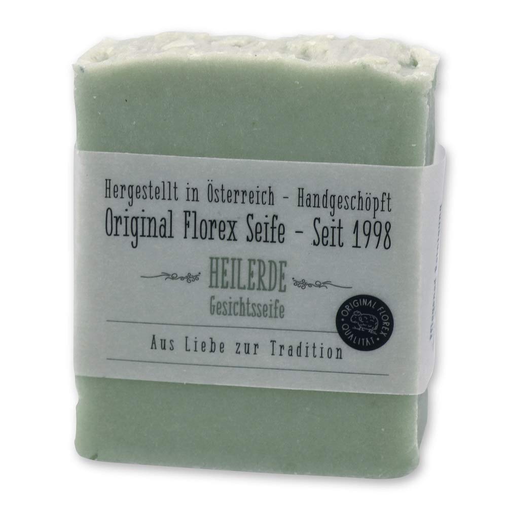 Florex Kaltgerührte Seife Heilerde speziell für Mischhaut empfindliche Haut tägliche Gesichtsreinigung (ohne Palmöl) 150 g