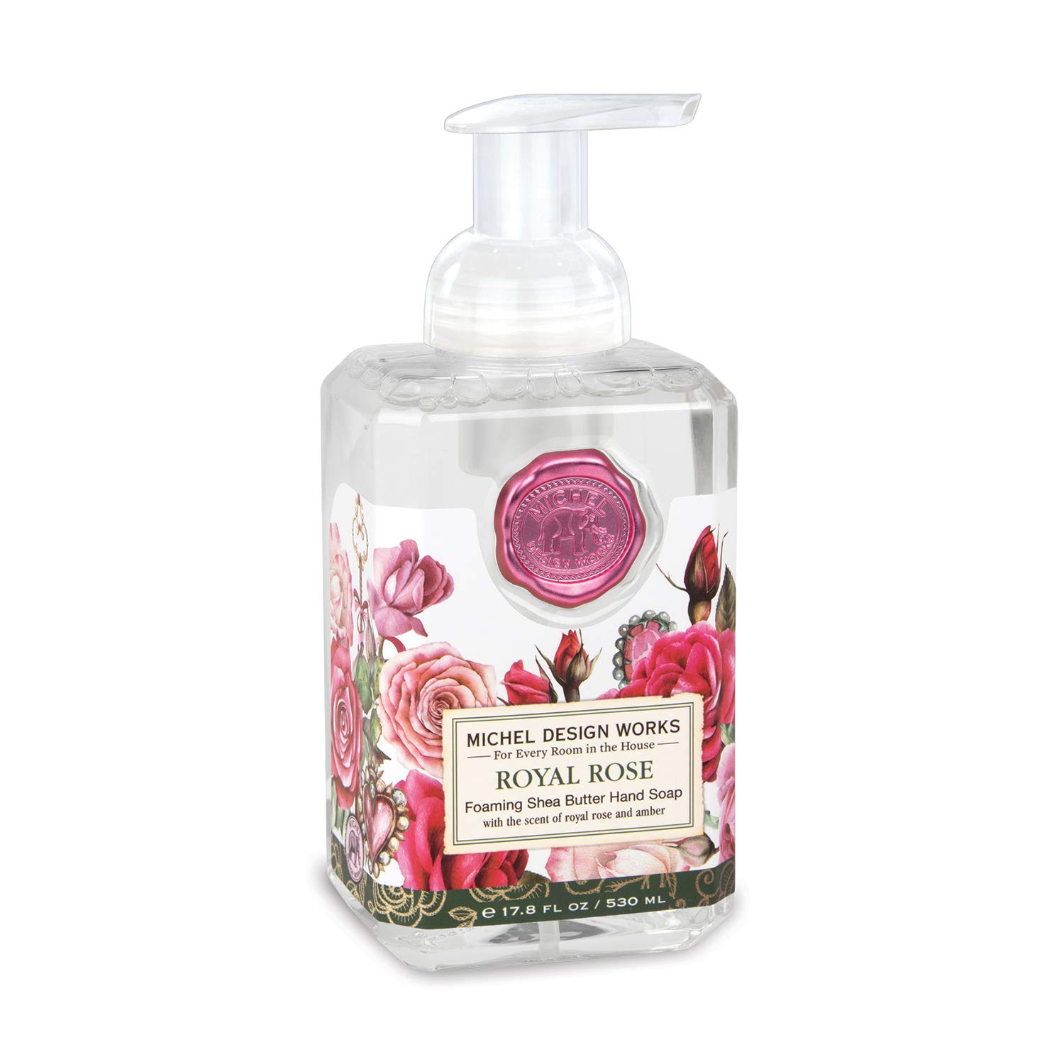 Michel Design Works Schäumende Hand Seife Royal Rose 530ml FOA357 mit Shea-Butter und Aloe-Vera 17.8-fluid Unze