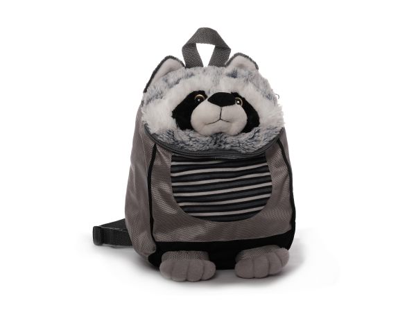 Inware 8958 - Kinder Rucksack, Motiv Waschbär, grau
