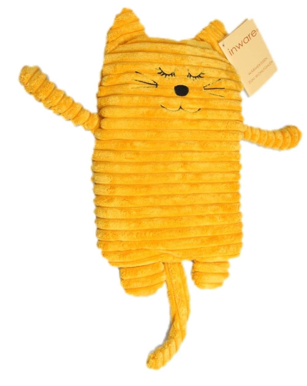 Inwolino 8785 - Wärmetier Katze, gelb 17 x 26 cm, Wärmekissen, Inware
