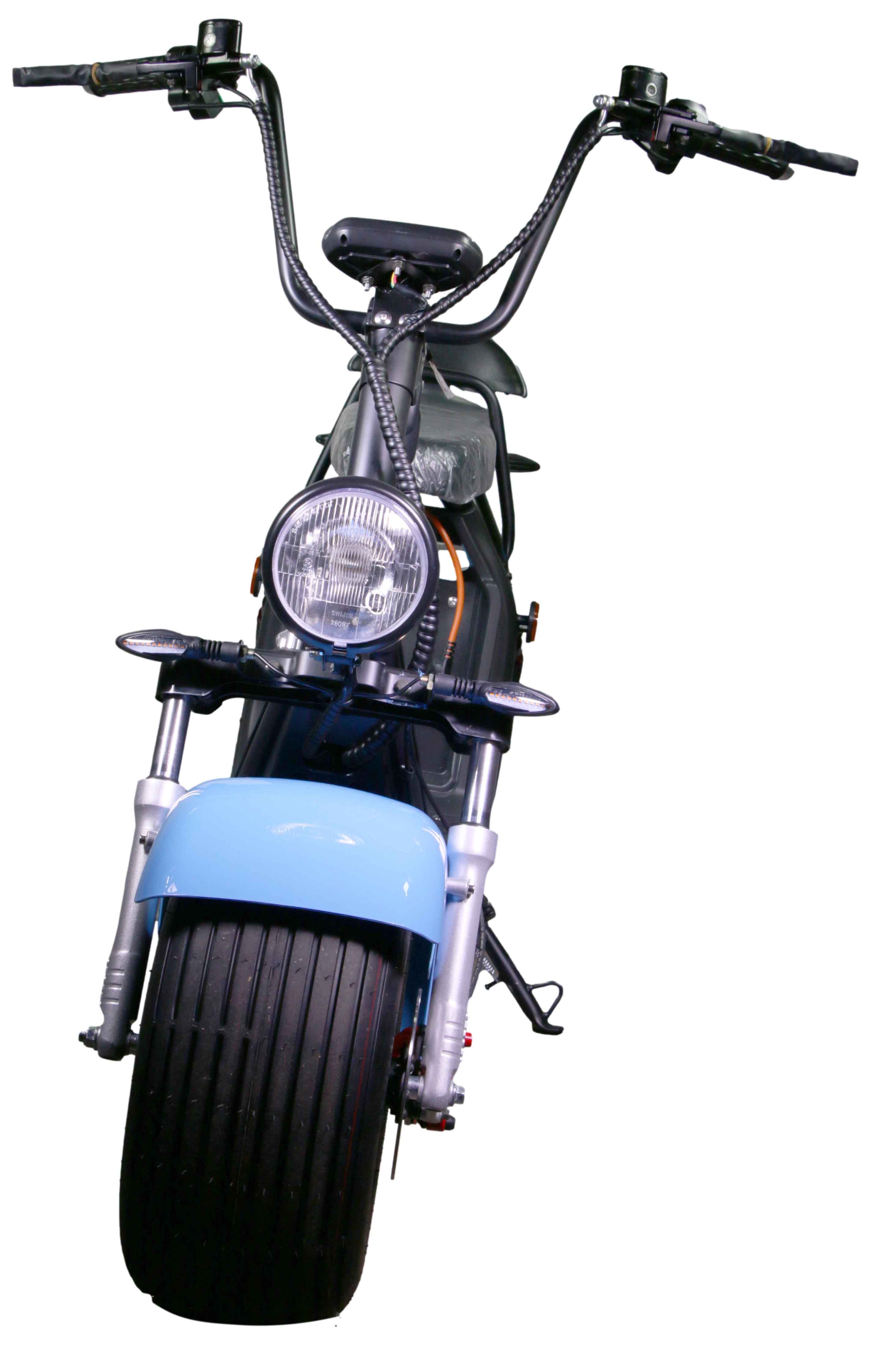 HR-2 RocknBikes Elektroroller Motorroller 45km/h Harley Scooter CitiCoco Baby Blue 60V20AH