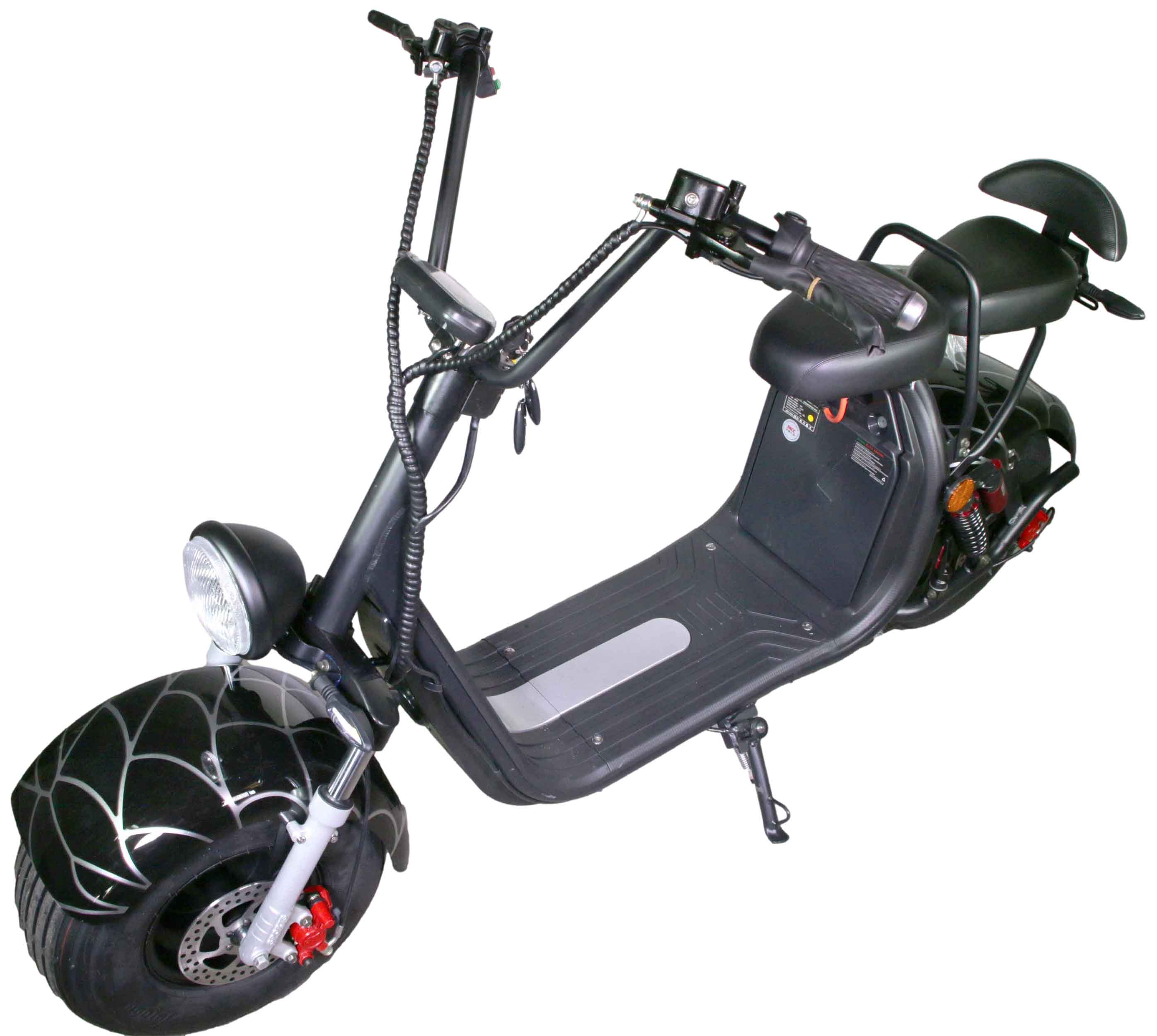 HR-2 RocknBikes Elektroroller Motorroller 25km/h Harley Scooter CitiCoco Spider Black 60V20Ah Akku