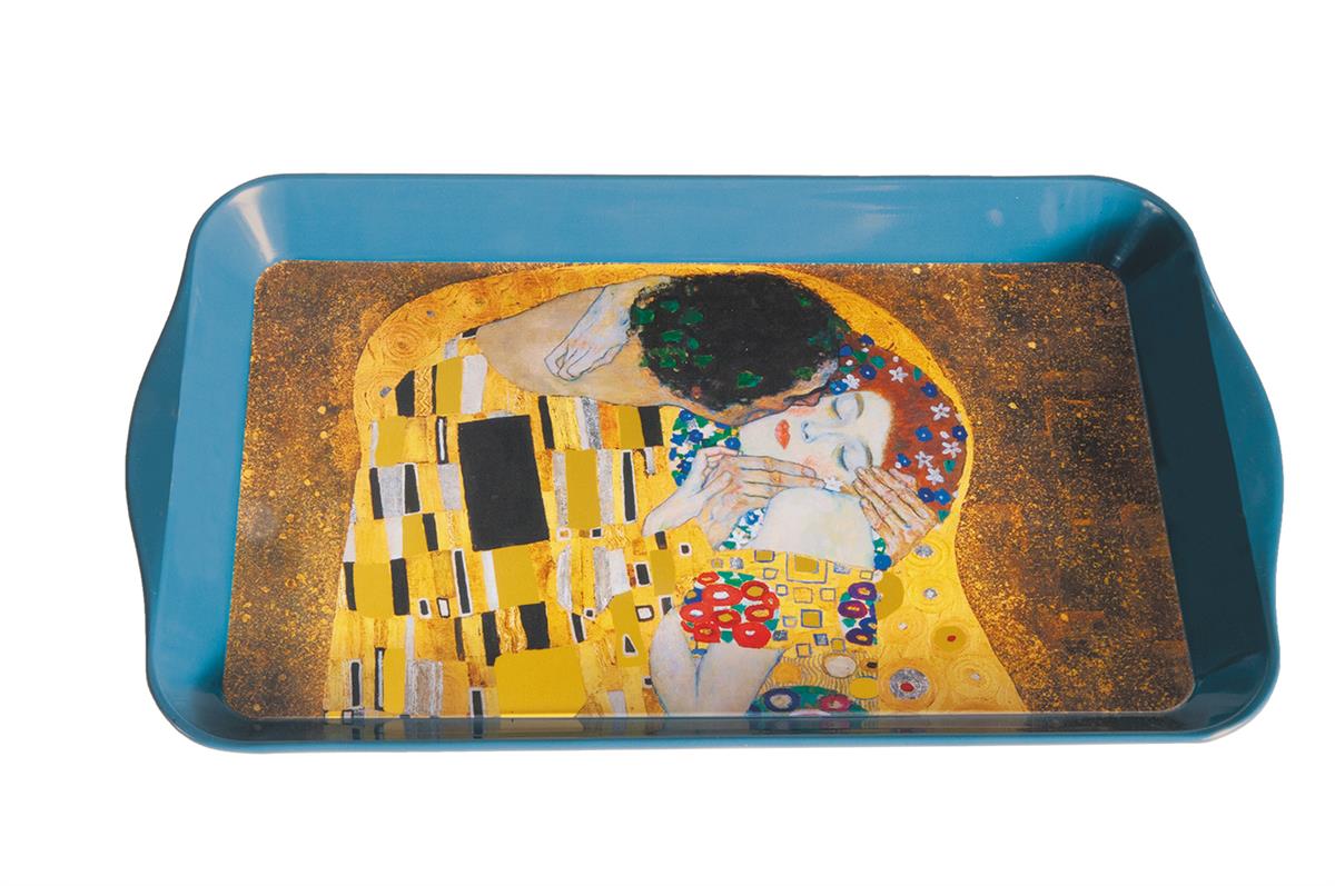 Fridolin Tablett, Klimt, Kuss, groß, Metall, 32 x 19 cm Nr. 19496