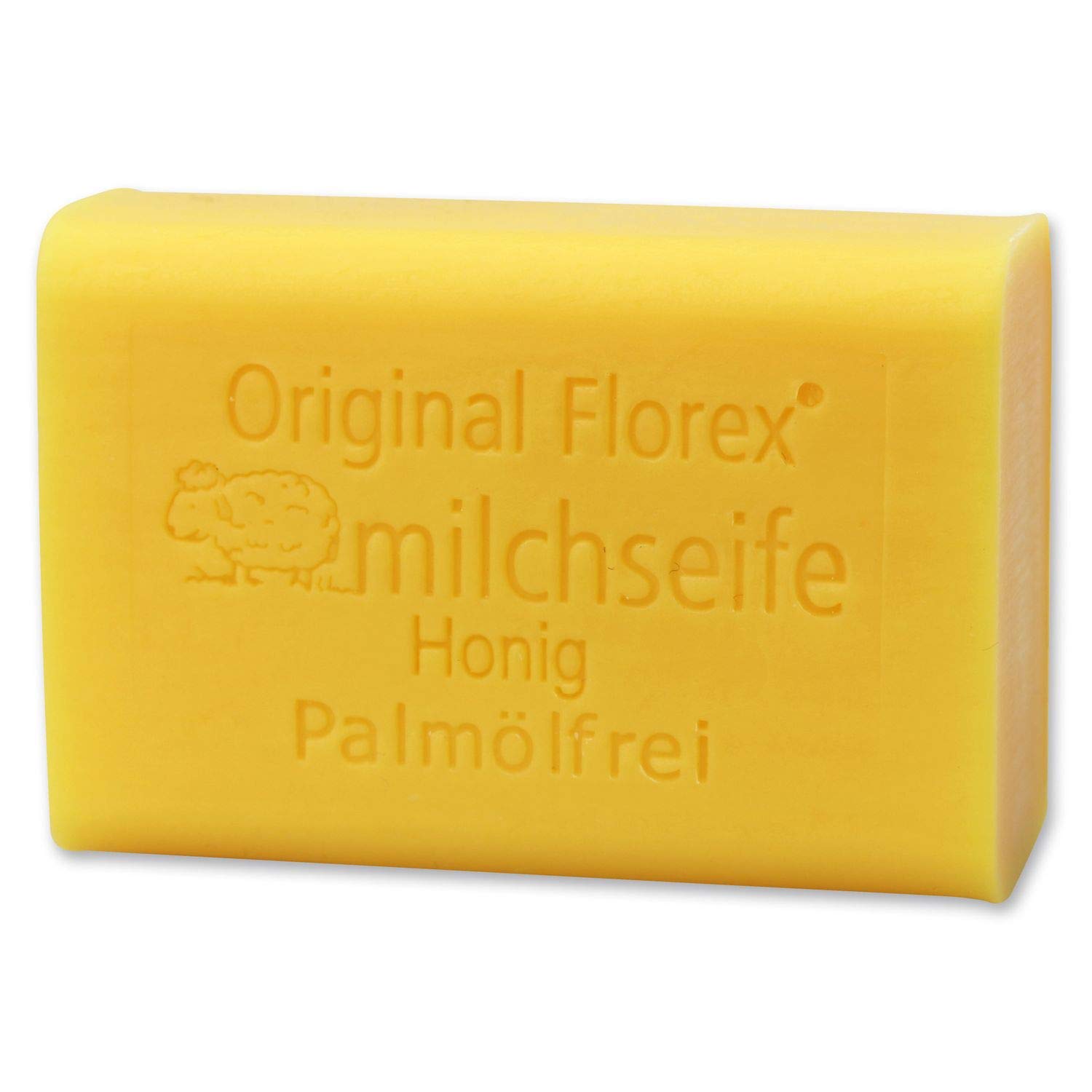 Florex 8008PF Schafmilchseife - Honig ohne Palmöl- süß duftende Seife mit Extrakt vom Honig spendet intensive Feuchtigkeit 100 g