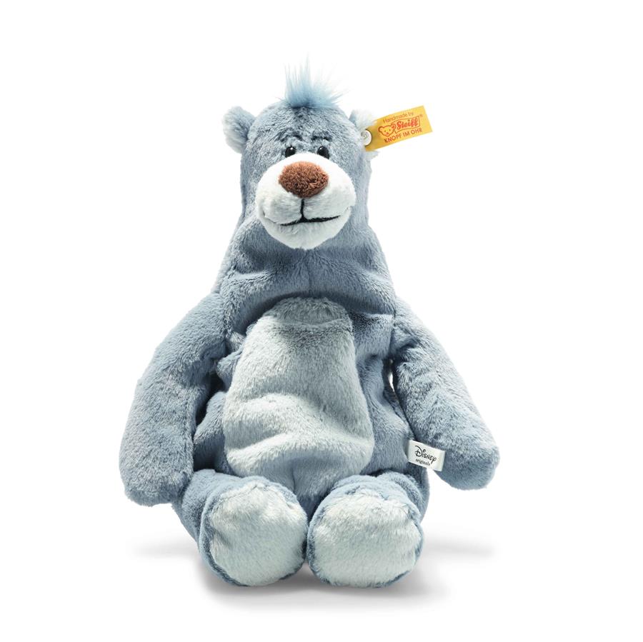 Steiff Baloo aus Das Dschungelbuch Soft Cuddly Friends Disney Originals Balu-31 cm-Kuscheltier für Kinder-weich & kuschelig-waschbar-blaugrau (024542)