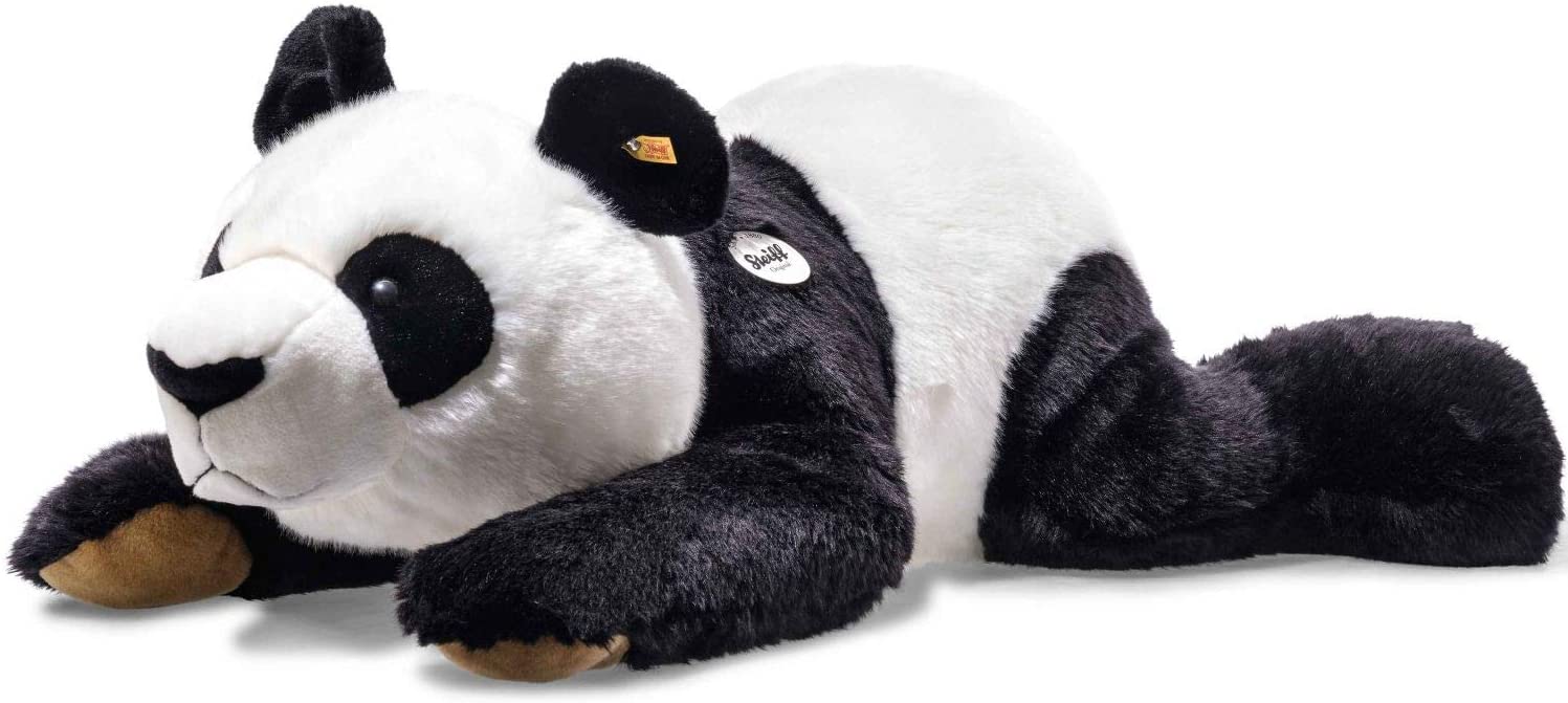 Steiff 60342 Ping Panda 85 schwarz/Weiss liegend Bär