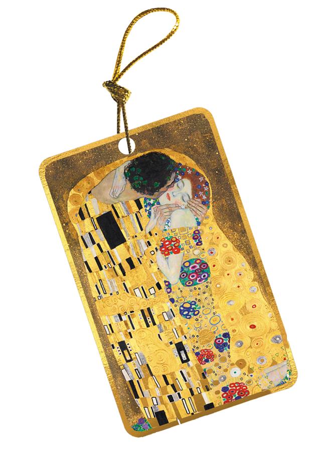 Geschenkanhänger, Klimt, Kuss mit Goldrand, 10 Stk. im Tütchen