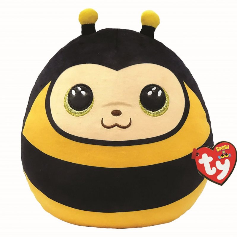 TY 39326 Biene Squish a boos-Kissen Zinger Bee 31cm, Gelb/Schwarz