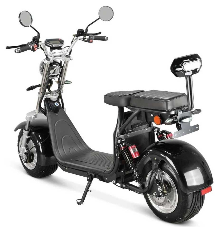 RocknBikes CP1.6 Alu-Felgen Motorroller 45km/h Elektroscooter Schwarz 60V20Ah Akku komplett zusammengebaut