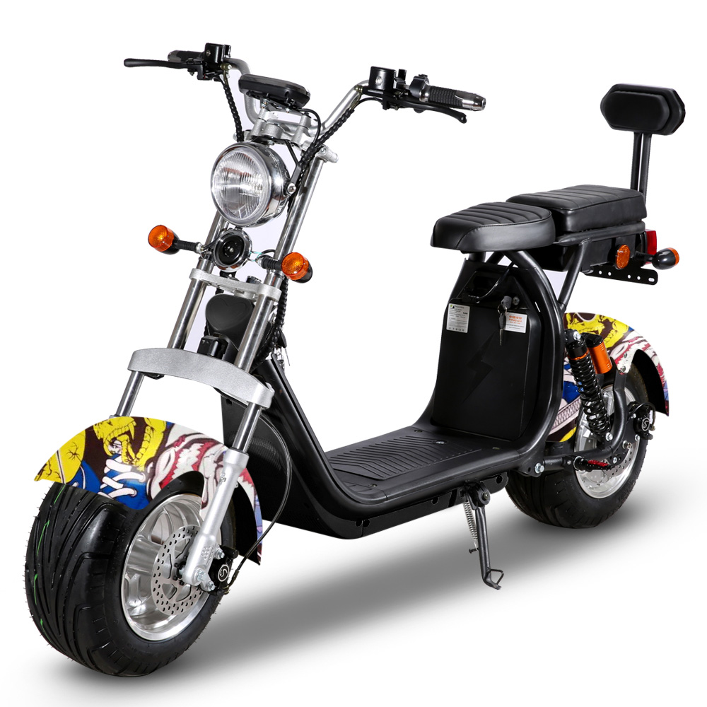 RocknBikes CP1.6 mit Alu-Felgen Motorroller 45km/h Elektroscooter UK-Flag 60V20Ah Komplett zusammengebaut