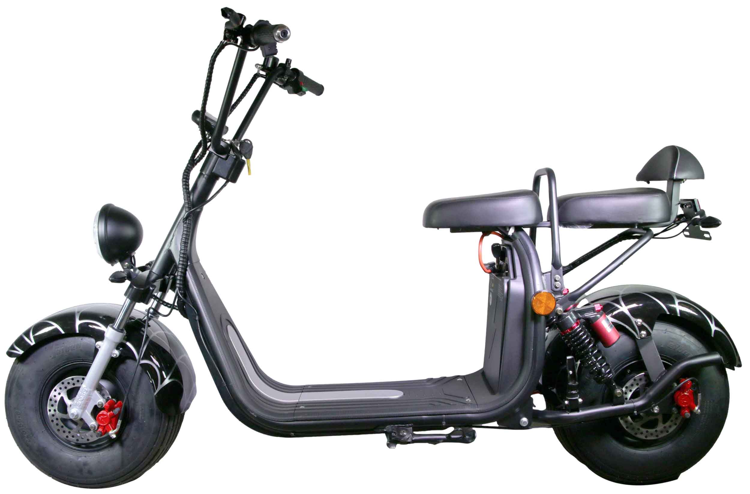 HR-2 RocknBikes Elektroroller Motorroller 25km/h Harley Scooter CitiCoco Spider Black 60V20Ah Akku