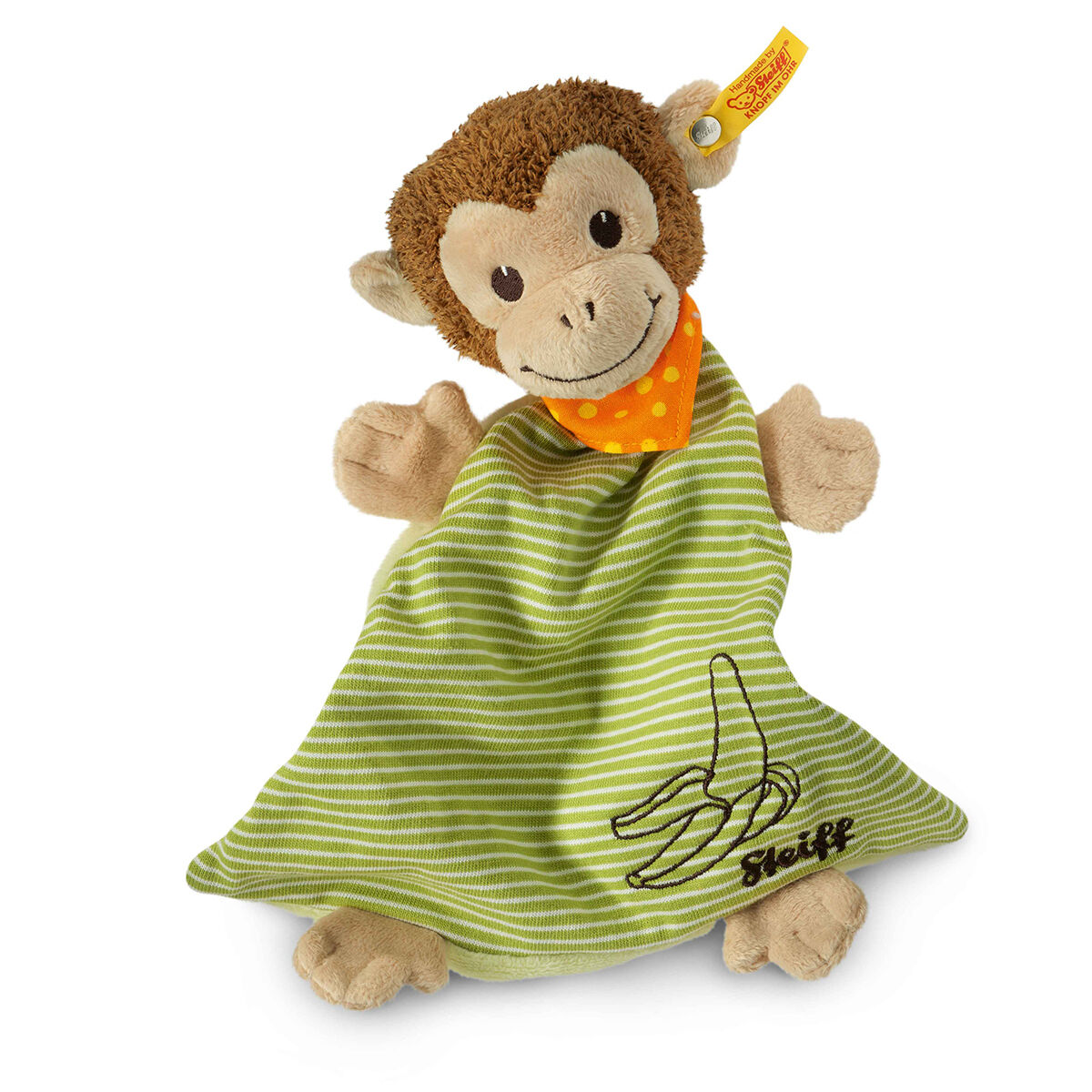 Steiff 240201 Babywelt Spielzeug Schmusetücher Jocko Äffchen Schmusetuch braun/beige/grün 26cm