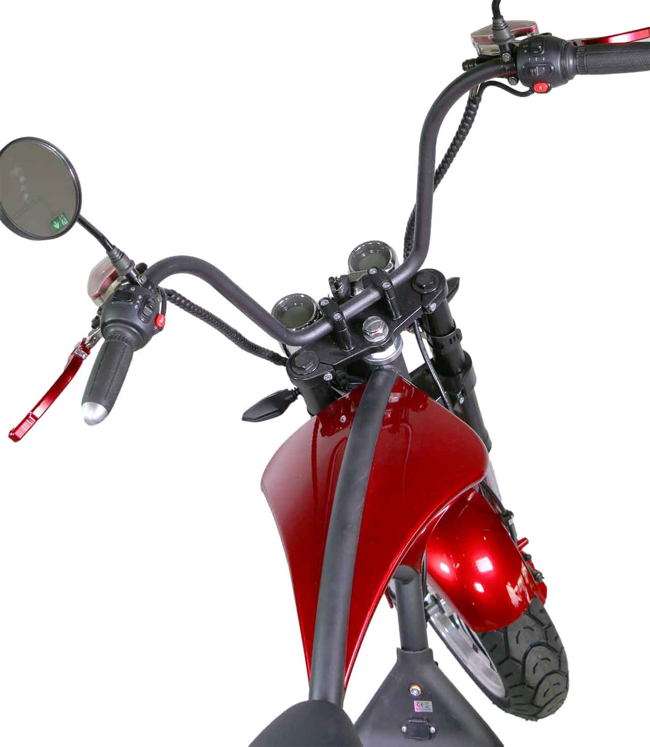 Motorrad Chopper RE10CP4 Elektro-Chopper Burgundy Rot 45km/h 60V25Ah Alufelgen 3kW