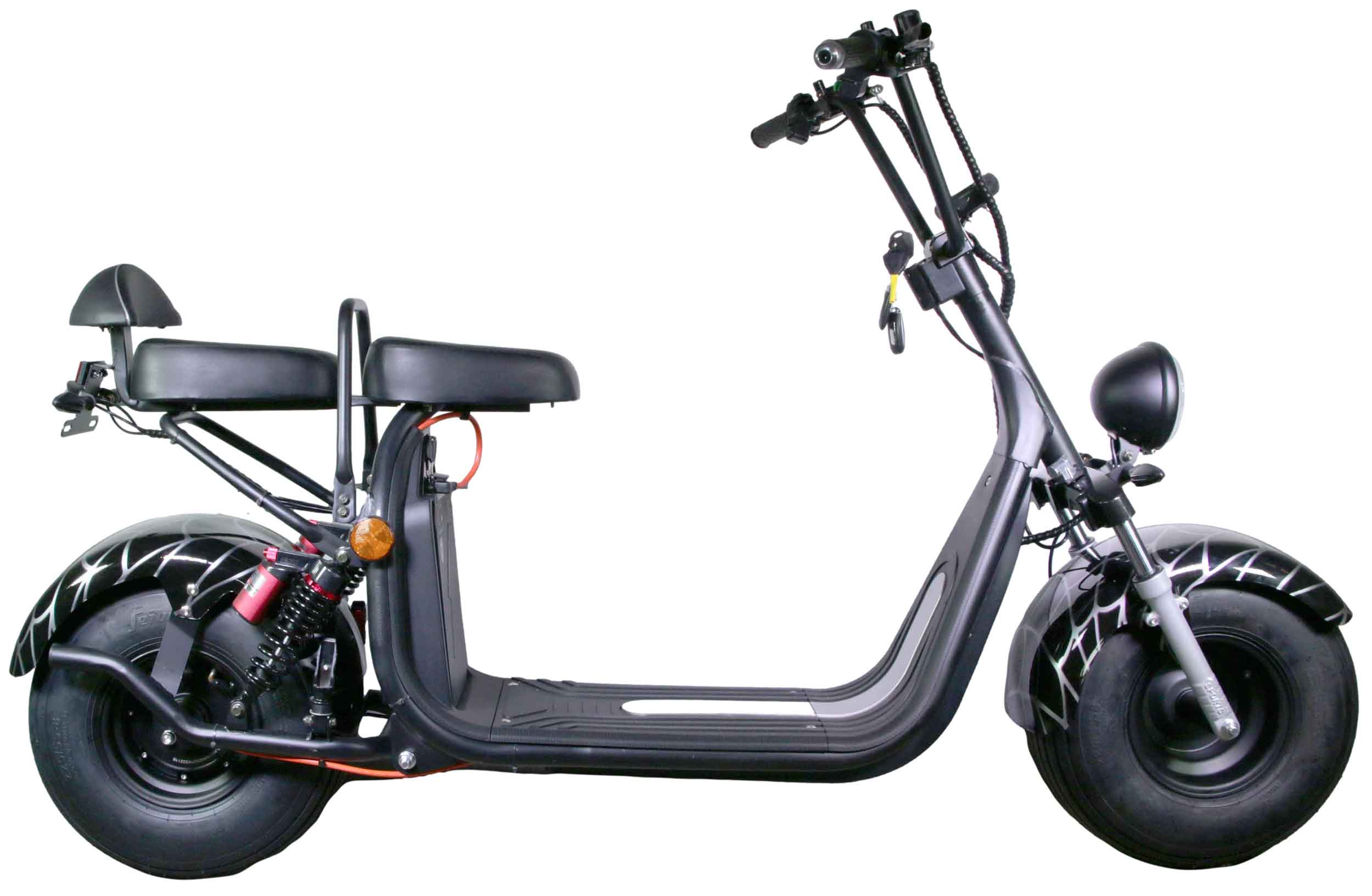 HR-2 RocknBikes Elektroroller Motorroller 45km/h Harley Scooter CitiCoco Spider Black Akku 60V20Ah Akku