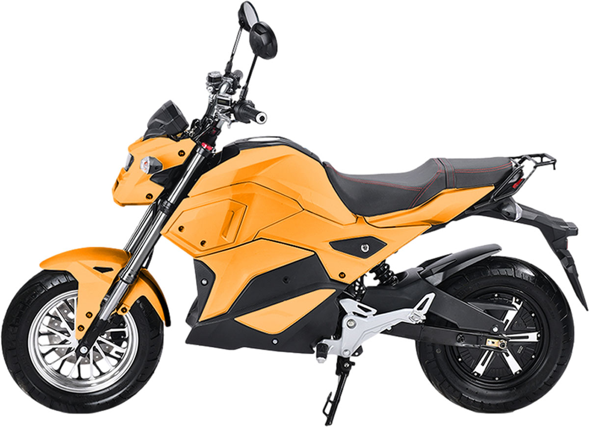 Elektro Motorrad RE8 Orange 45km/h 72V20Ah Lead Accid Alufelgen Naked Bike