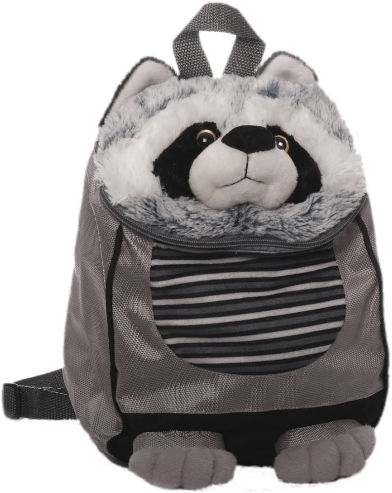 Inware 8958 - Kinder Rucksack, Motiv Waschbär, grau