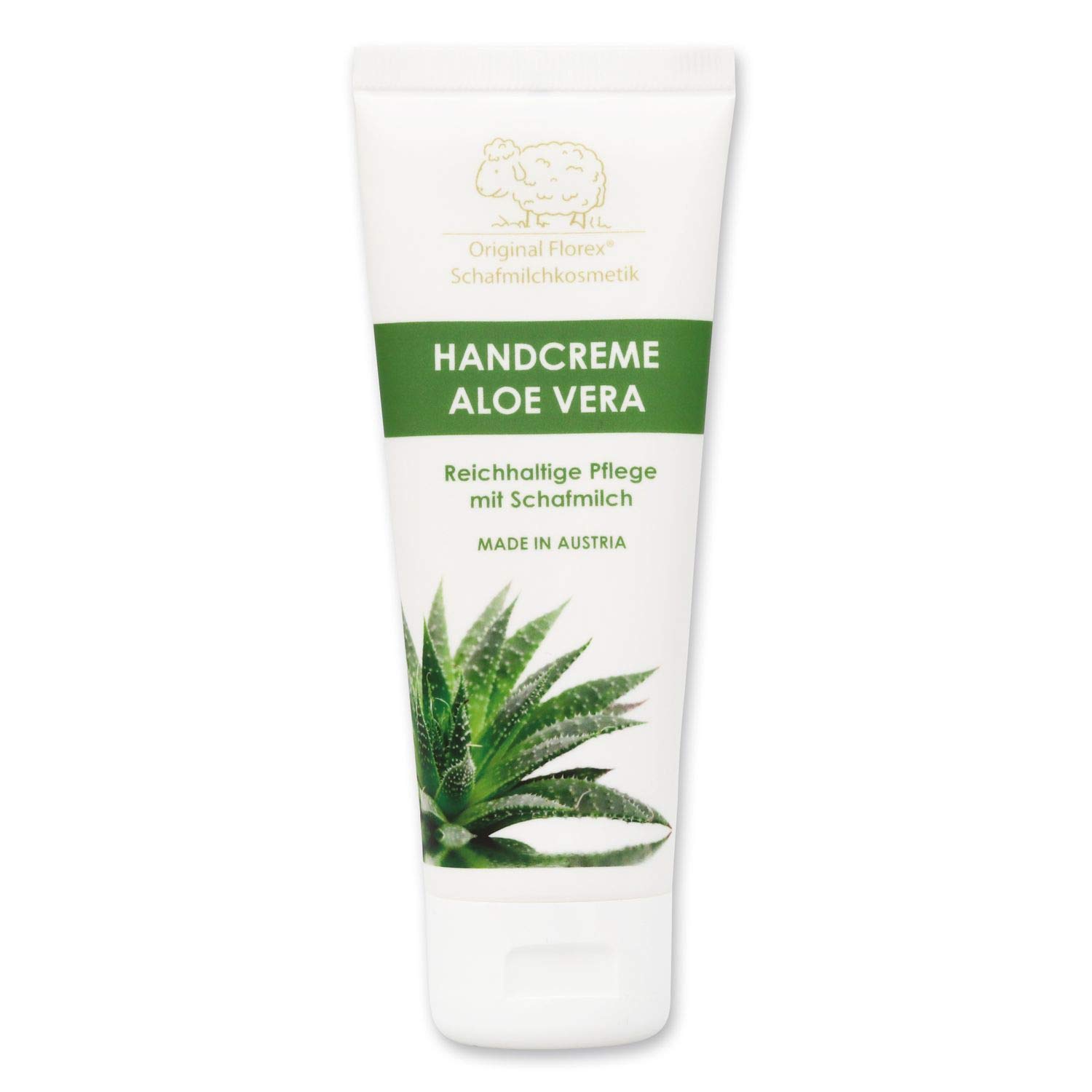Florex Handcreme Aloe Vera 9615ALO Reichhaltige intensive Pflege bei trockenen strapazierten Händen mit Schafmilch ohne Palmöl 75 ml