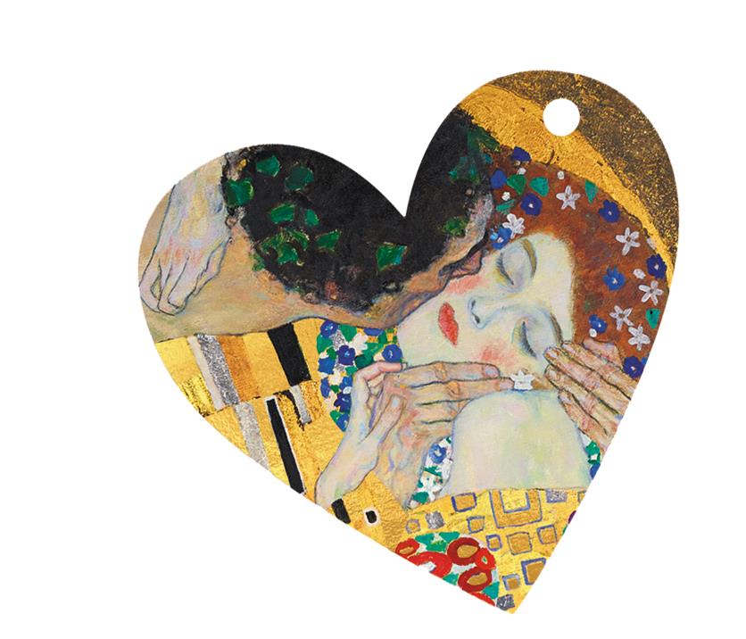 Geschenkanhänger, Klimt, Klimt“ Kuss / Herz, 10 Stk. im Tütchen
