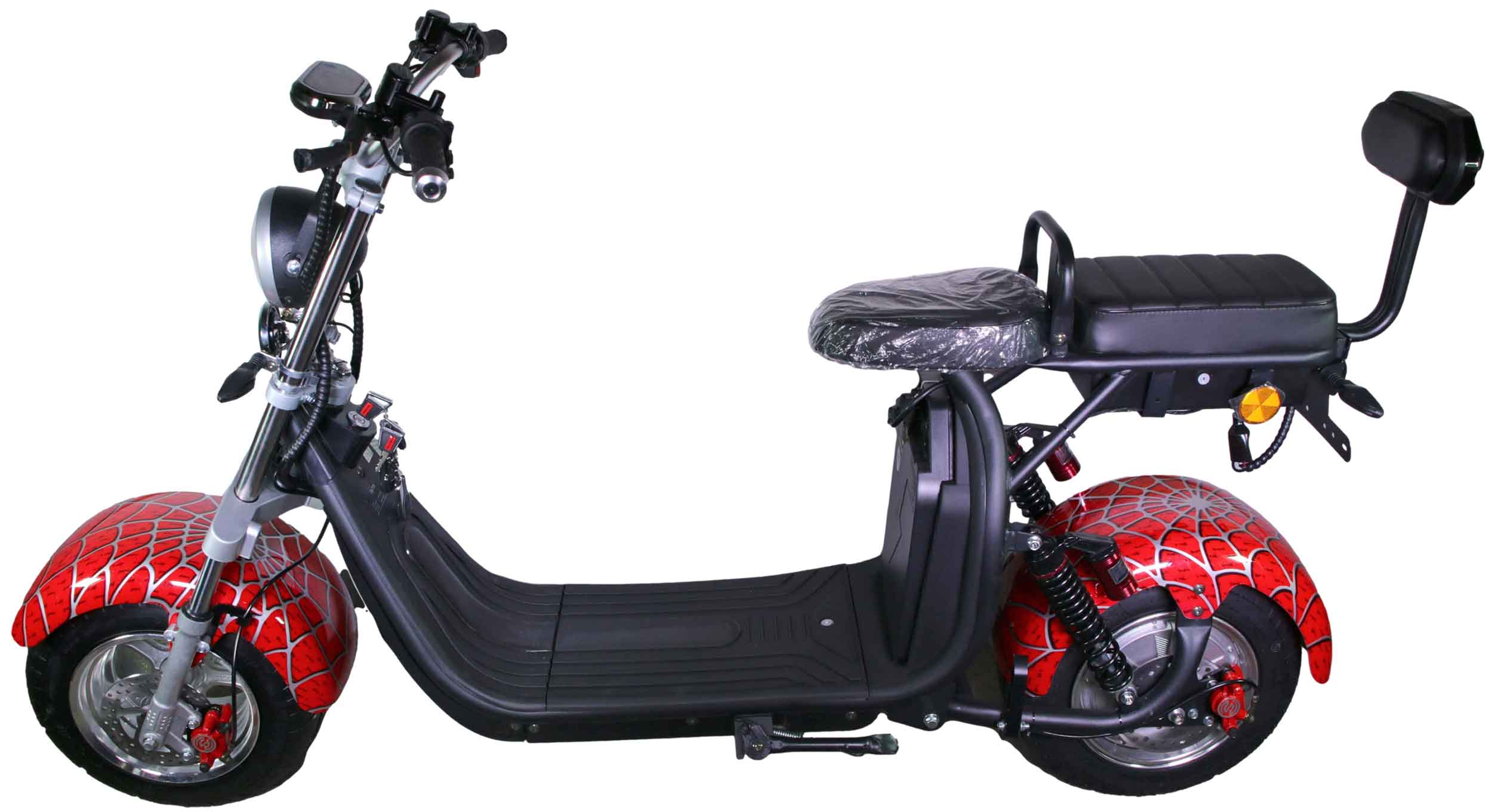 RocknBikes CP1.6 Elektroroller Spider Red Motorroller 45km/h Mokick Alu-Felgen Akku 60V20Ah Rot