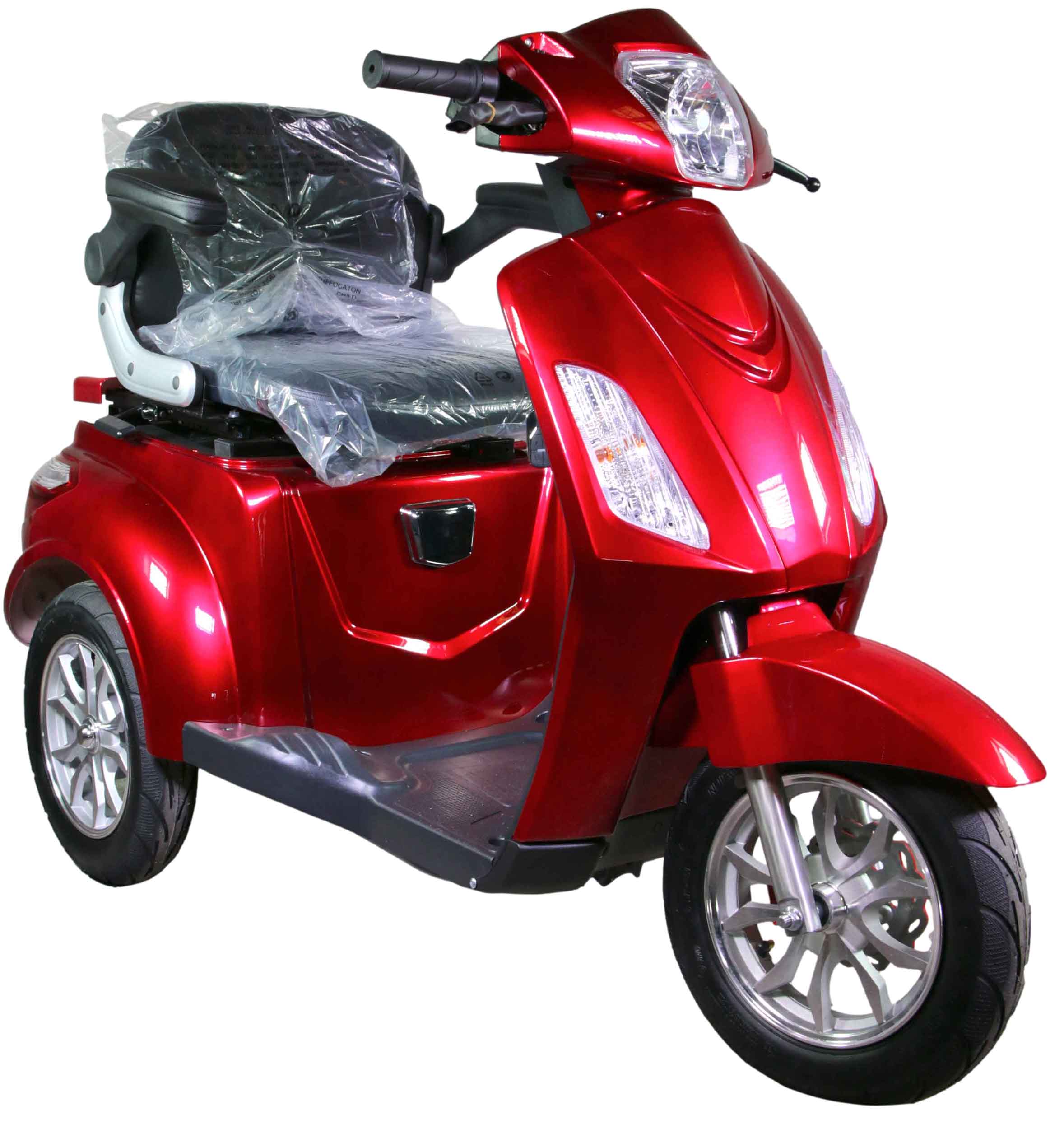 Rocknbikes R500 Elektro-Seniorenmobil Burgundy Rot metallic 25km/h Akku 60V20aH Senioren Roller E-Scooter Roller