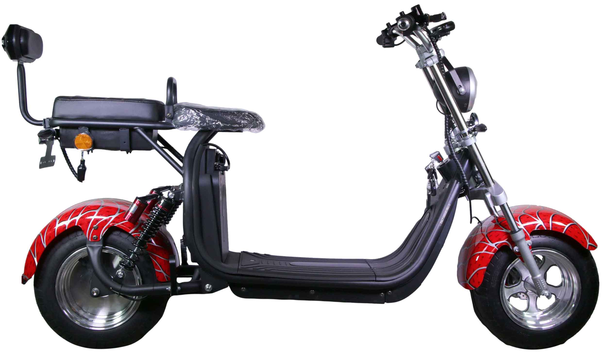 RocknBikes CP1.6 Elektroroller Spider Red Motorroller 45km/h Mokick Alu-Felgen Akku 60V20Ah Rot