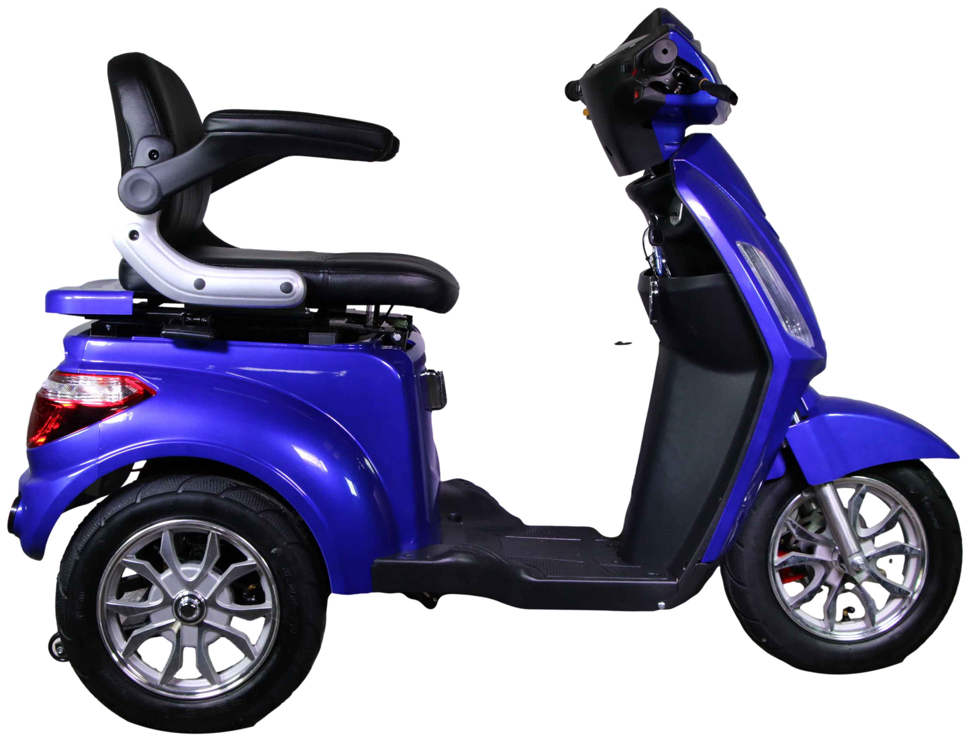 STRONIERT !!!!  Rocknbikes R500 Elektro-Seniorenmobil Blau Deep Blue Metallic 25km/h Akku 60V20aH Senioren Roller E-Scooter Roller Blue