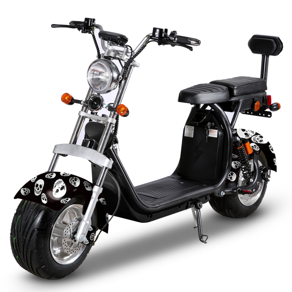 25km/h Mofa Version RocknBikes CP1.6 weiss Alu-Felgen Motorroller Elektroscooter Weiss mit 60V20Ah Akku