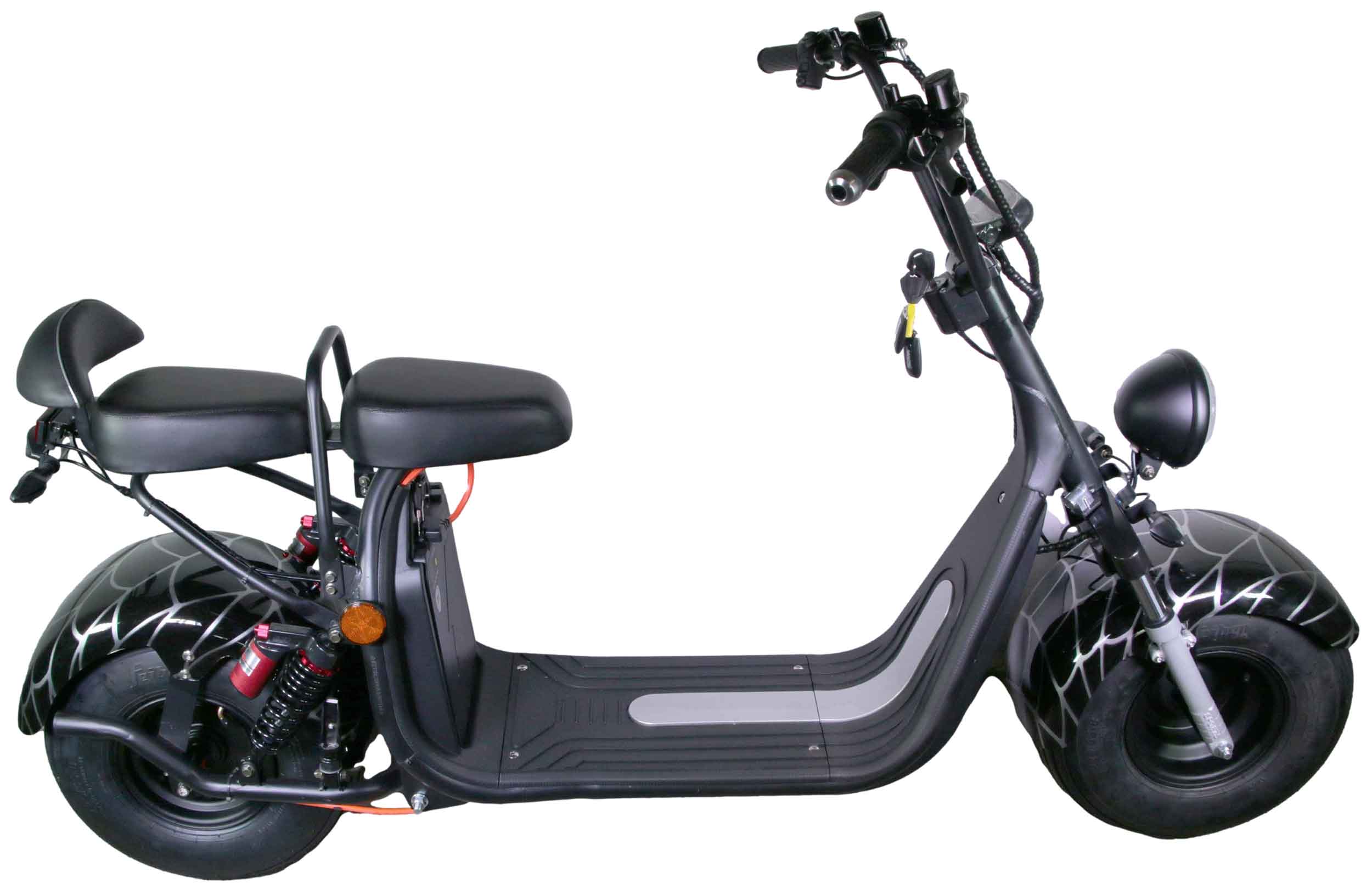 HR-2 RocknBikes Elektroroller Motorroller 45km/h Harley Scooter CitiCoco Spider Black Akku 60V20Ah Akku