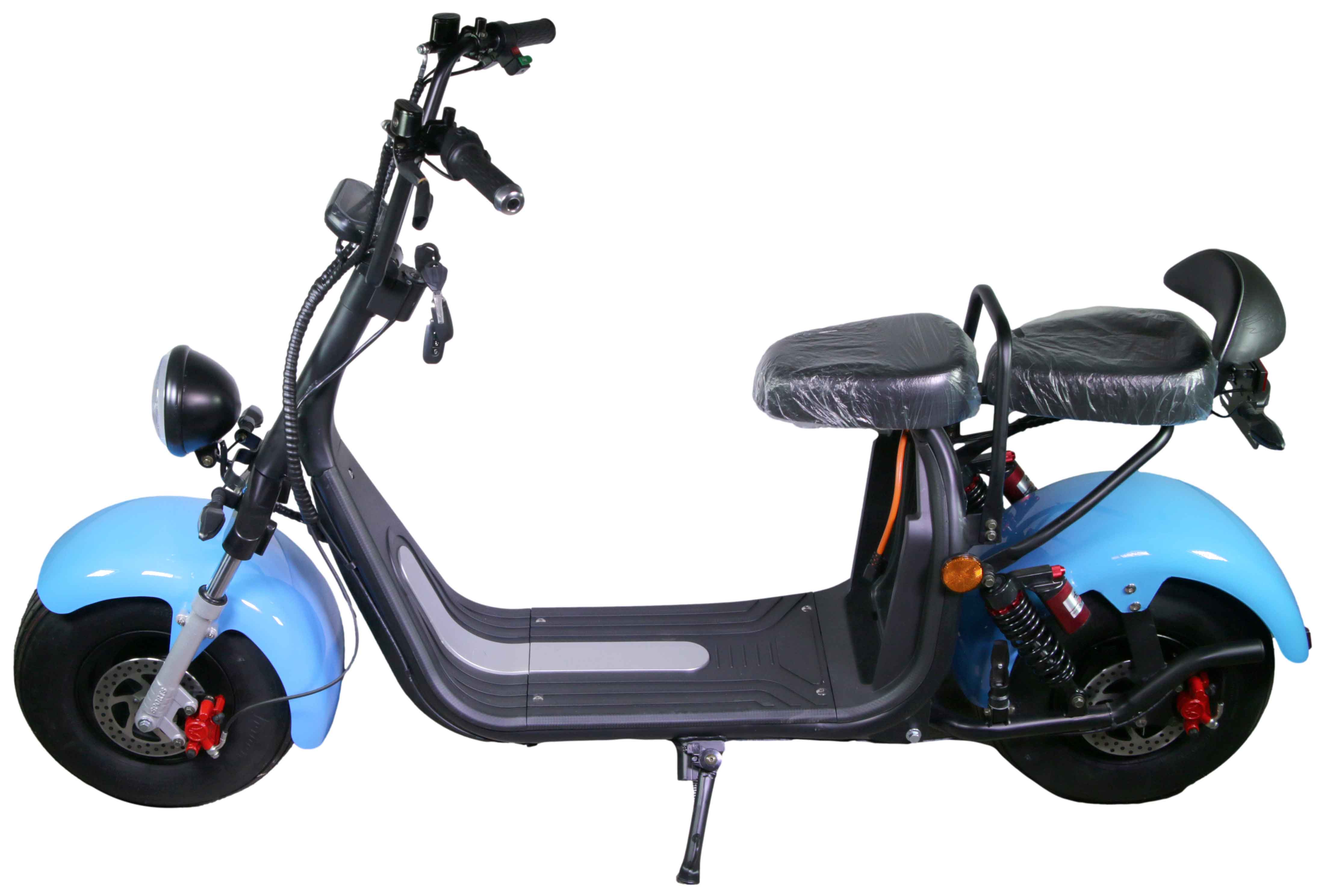 HR-2 RocknBikes Elektroroller Motorroller 45km/h Harley Scooter CitiCoco Baby Blue 60V20AH