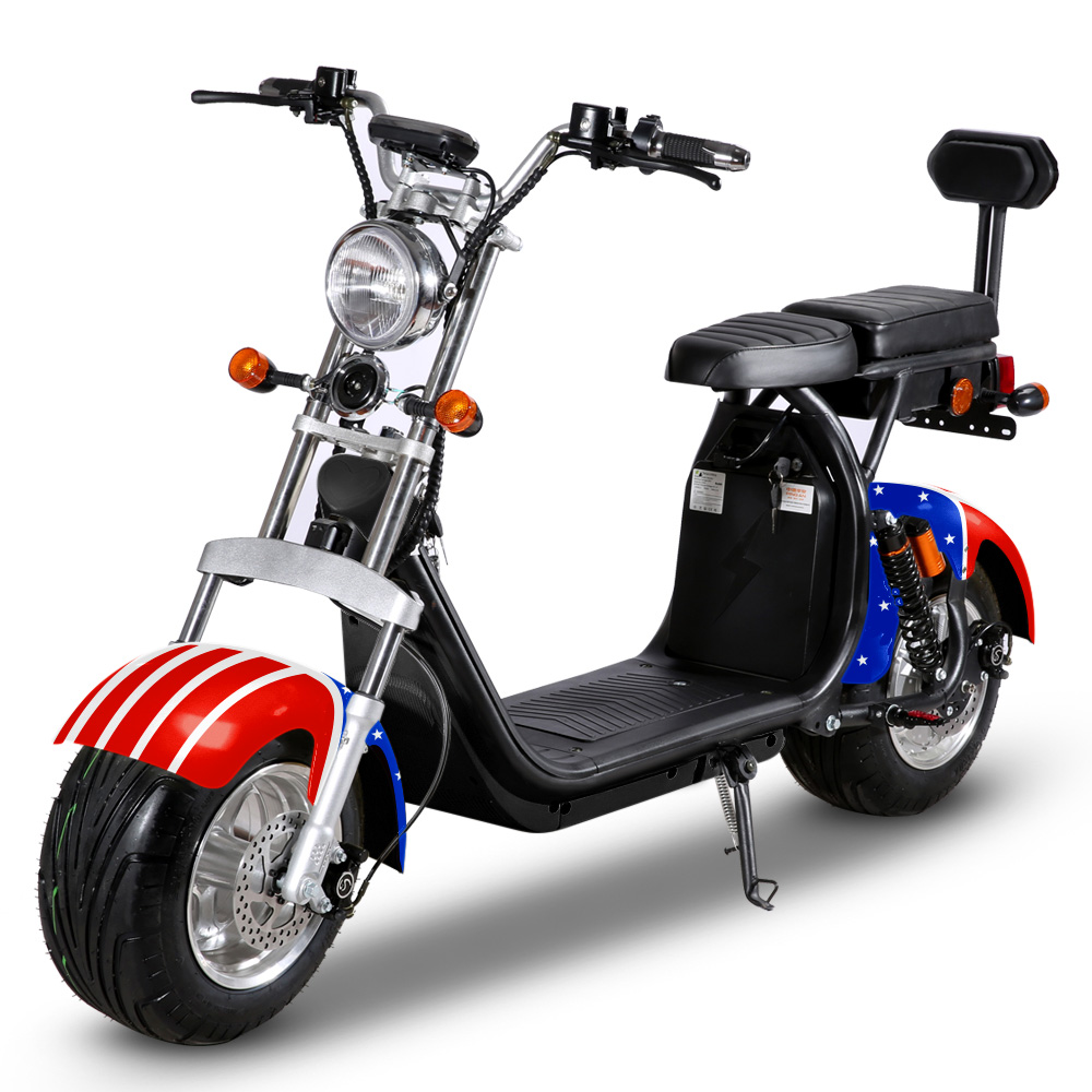 RocknBikes CP1.6 mit Alu-Felgen Motorroller 45km/h Elektroscooter UK-Flag 60V20Ah Komplett zusammengebaut